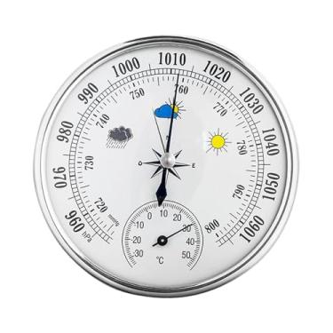 Imagem de Ｂｅｓｇａ Barômetro de parede com termômetro de mostrador para todas as estações, instrumento meteorológico para uso doméstico, interno e externo.
