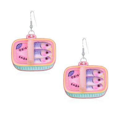 Imagem de Seakuur Brincos de lata de sardinha de acrílico engraçados para mulheres, design extravagante inspirado em comida, joias de festa para amantes de frutos do mar, chef ou qualquer pessoa com senso de