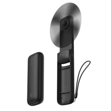 Imagem de Aecooly Ventilador portátil fino, ventilador portátil fino, mini ventilador pessoal recarregável por USB [tempo máximo de resfriamento de 17h], ventilador de bolso dobrável pequeno alimentado por
