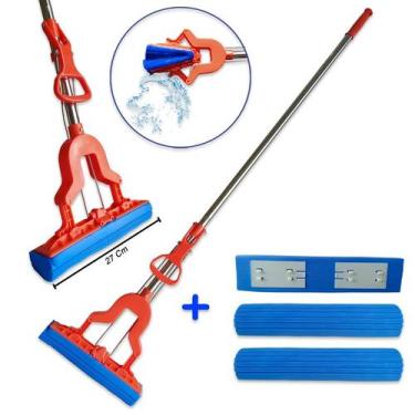 Imagem de Rodo Mop Dobrável com 3 Refis PVA: Limpeza Eficiente e Sem Esforço! - 