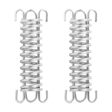 Imagem de 2 peças de mola absorvente de aço inoxidável, mola de balanço de varanda resistente e fivela de mola de corda para cadeira de rede, saco de pancadas, coleira para cães, acampamento e uso ao ar livre