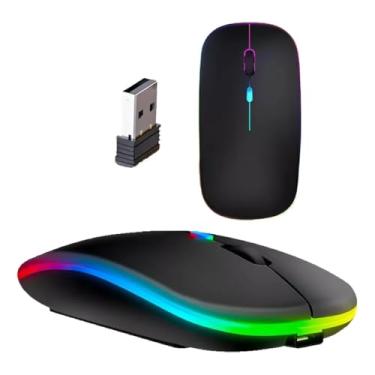 Imagem de Mouse Sem Fio Premium, Bluetooth e Wireless 2.4GHz, RGB LED, Recarregável, Ergonômico, Óptico para Notebook, Computador, PC Desktop