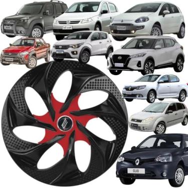 Imagem de Calota Universal modelo Evolution Aro 14 polegadas Black/red 4x100/4x108 Encaixe Elitte