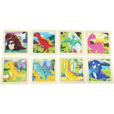 Imagem de Quebra-cabeça, Toy Mix, Madeira, Dinossauro, Sortido, Pacote com 10