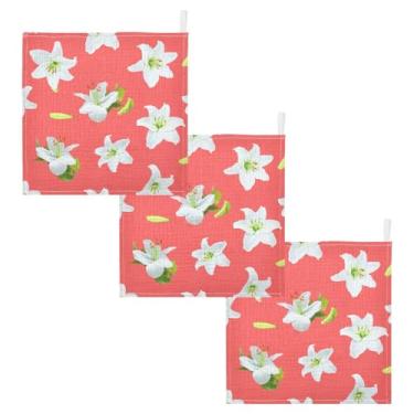 Imagem de STAYTOP Lindas toalhas de musselina para bebês com flores de lírio, 5 unidades, toalhas de banho de algodão super absorventes para bebês meninas e meninos, toalhas de banho para bebês de 4 camadas