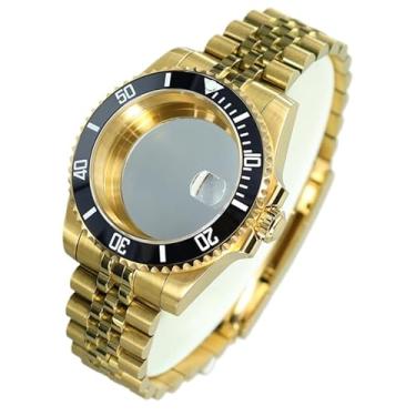 Imagem de FEIYASHI Caixa de relógio de aço SUB Diver dourada de 40 mm com vidro de cristal de safira para movimento NH35/34/36 Miyota8215 ETA2824, Tampa inferior de vidro 5, For ETA2824 PT5000 Movement, Caixa