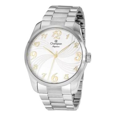 Imagem de RELOGIO CHAMPION ANALOGICO BRANCO METAL PRATA CN26715S