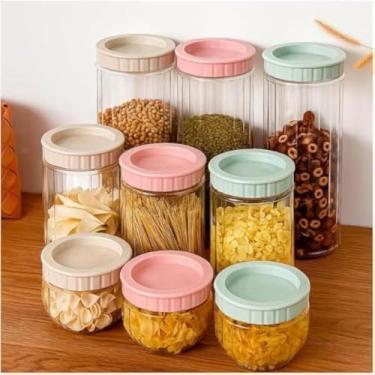 Imagem de Conjunto 3 Potes Plastico Com Tampa - Sortida - Cores sortidas