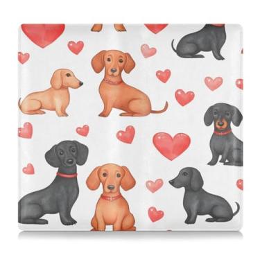 Imagem de CEBUGI Porta-luvas com porta-luvas e seguro de carro, coração de cachorro, organizador de documentos, 12,5 cm x 24 cm