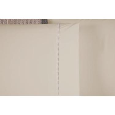 Imagem de Jogo de Lençol King 3 Peças Cáqui100% Poliéster Micropercal 300 Fios Ponto Palito. Lençol com Elástico e 2 fronhas