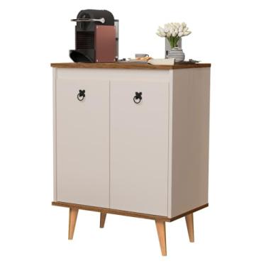Imagem de Aparador Sala Hall De Entrada Cantinho Do Café(Off White/Freijó)