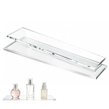 Imagem de Yunguzi Divisor de prateleira de acrílico transparente de 33 cm, pacote com 2, prateleira de substituição ultratransparente para armário e armário de medicamentos, bordas retas com bordas rebarbadas