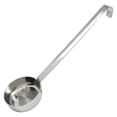 Imagem de Bivethoi 1 colher de molho de pizza de aço inoxidável de 85 g, 27 cm, conchas de cozinha, concha plana para molho de pizza, colher de medida de cabo longo para mexer/porcionar e servir sopas