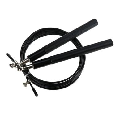 Imagem de Cabos de espuma de corda de pular rolamentos de esferas de 360° corda de pular antiembaraço, fio de aço de comprimento ajustável e corda de PVC para adultos cardio, perda de peso, boxe, treino de