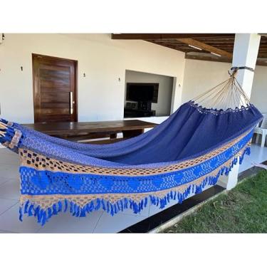 Imagem de Rede de Dormir Descanso Luxo Gigante 4,5m Reforçada para Casa(AZUL LUXO)