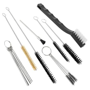 Imagem de Kit de Limpeza para Pintura Multipropósito com 21 Peças Pincéis Nylon Agulhas Pincel Tubo Metal Bicos Aerógrafo Pulveriz