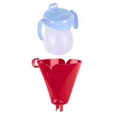 Imagem de Conjunto de 1 Suporte para Filtro de Café 103 Vermelho + 1 Copo Infantil Plástico Azul 310ml
