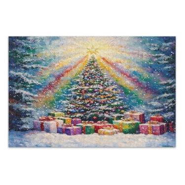 Imagem de Quebra-cabeça colorido de árvore de Natal mágica para adultos 500 peças, quebra-cabeças difíceis para adultos, jogos em família