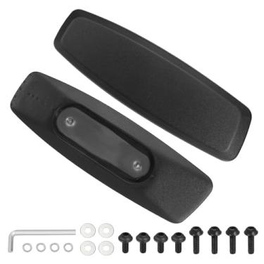 Imagem de PATIKIL 1 par de substituição de descanso de braço para cadeira de escritório, capa de couro para cadeira de escritório PU 10 cm orifício de montagem com parafusos para cadeiras de jogos, apoio de