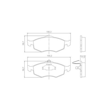 Imagem de Pastilha de Freio Dianteira Mondeo 2.5 V6 24V 97 / ... Escorpion 2.0 / 2.4 / 2.5 92 / ... sem Alarme