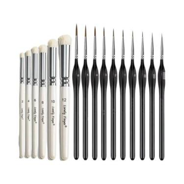 Imagem de Conjunto De Pincéis De Detalhe Miniatura Para Acrílicos, Aquarela, Fig
