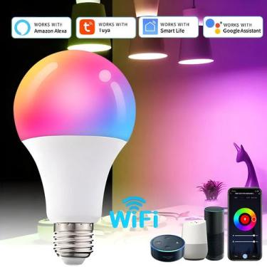 Imagem de Lâmpada LED Inteligente WiFi E27 Tuya 10W 15W 20W Controle Por Voz Ale