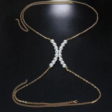 Imagem de Corrente De Corpo Com Strass Para Mulheres, Sutiã Harness, Lingerie Pa