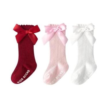 Imagem de Meias De Rede Até O Joelho Para Meninas, 3 Pares, Estilo Real, Meias T