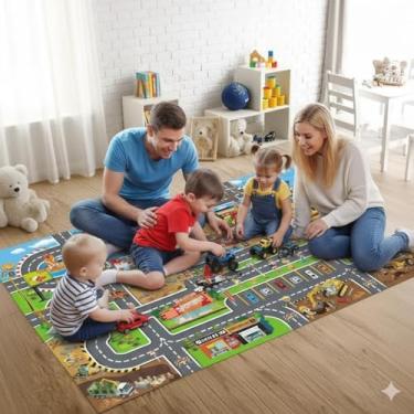 Imagem de Conjunto Carrinho de Brinquedo com Tapete Interativo e Acessórios – Kit Infantil Educativo, Diversão e Aprendizado