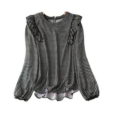 Imagem de Camisa feminina plus size verão chique camisa elegante casual camisa e