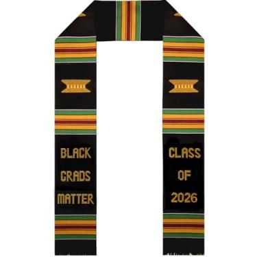 Imagem de Black Grads Matter Graduation Stole 2026 | Black Girl Magic Stole | Black Nurse Matter Sash | Kente Stole Class of 2026 | Kente Graduation Stole 2026 | Authentic African Art