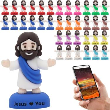 Imagem de Yelakey Little Jesus Figures for Party Favors - 36 Pack Multicolor Jesus Loves You Mini Figurines in Bulk Multicolor Tiny Jesus Figurines for Easter Egg Hunt