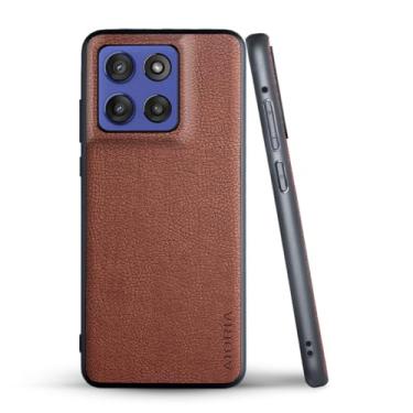 Imagem de AIORIA Capa para celular Motorola Moto G Play 2026, capa de couro PU premium design retrô de negócios capa protetora completa para smartphone Motorola Moto G 2026 (marrom)