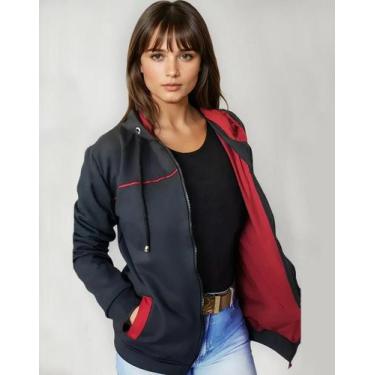 Imagem de Blusa de frio Moleton Grosso Toda Forrada Feminina - L7, Preto, P