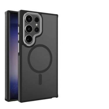 Imagem de Capa magnética fosca de luxo para celular Samsung Galaxy S22 S23 FE S24 Ultra (para S23 Ultra/preta)