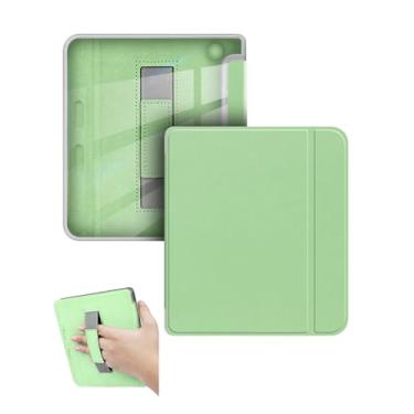 Imagem de Capa para eReader Kobo Libra Cor/Libra 2 de 17 cm com alça de pulso e hibernar/despertar automático, à prova de choque e resistente a arranhões (verde claro)