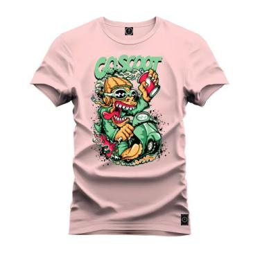 Imagem de Camiseta Plus Size Algodão T-Shirt Premium Estampada Goscoot, G1, Rosa