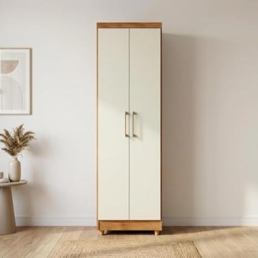 Imagem de Armário Multiuso 2 Portas 188x50 Sapateira Cedro/Areia Repleta