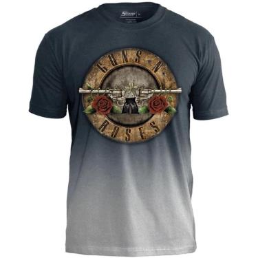 Imagem de Camiseta de Banda Guns N Roses Preto ou Cinza Estonado Estampa Oficial-Unissex