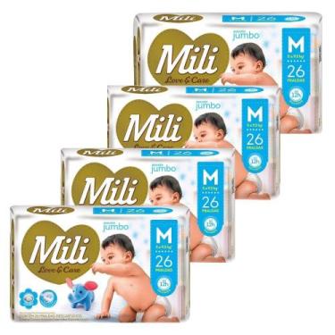 Imagem de Fralda Descartável MILI Love & Care Tamanho: M 4  Pacotes com 26