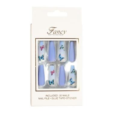 Imagem de Prensa Francesa em Unhas Longas,Pressão em Unhas Caixão Longo | Stick Nails para mulheres manicure | Unhas falsas de bailarina de balé duradouras reutilizáveis para mulheres e meninas