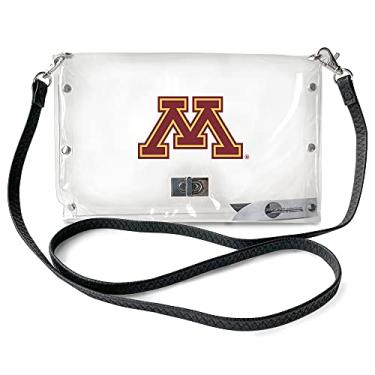 Imagem de Littlearth Bolsa envelope feminina NCAA Minnesota Golden Gophers para estádio transparente com alça preta e logotipo do time, cor do time, tamanho único