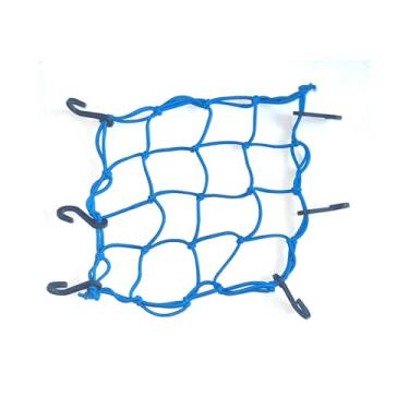 Imagem de Rede Elástica Aranha Para Capacete Moto/Bagageiro 45 X 45 Vermelha (Azul)