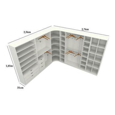 Imagem de Kit Closet Modulado Armário Colmeia Cabideiro Canto M18 Mdp - VETORIAL