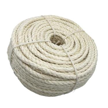 Imagem de Corda de sisal natural para substituição de arranhadores de gatos, cabo de reparo de árvore de gato durável para projetos faça você mesmo, torres de escalada, proteção de móveis, raspadinha