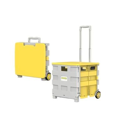 Imagem de Caixa de armazenamento multifuncional de grande capacidade para veículos, carrinho de compras dobrável, organizador de porta-malas de carro com polia universal (bordô)