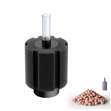 Imagem de DVHEY Filtro de esponja de aquário de 50-80 litros com mídia de cerâmica e difusor de bolhas, filtro de esponja silencioso para tanque de peixes de camarão e batatas fritas, betta, camarão