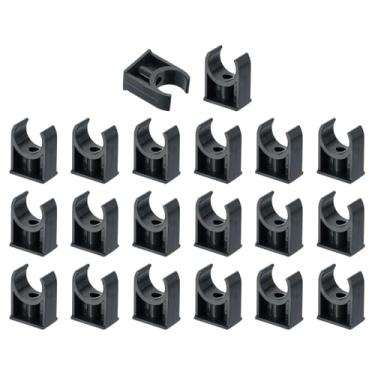 Imagem de Boxonly 20 peças de grampos de tubo de água de PVC clipes de tubos em forma de U para mangueira de irrigação suporte de tubo de irrigação para 25 mm OD para bandejas de TV, tubos, mangueira, suporte