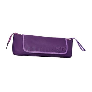 Imagem de MotiveTech Bolsa de viagem para ferramentas de cabelo com tapete ao calor para chapinha, estojo para cosméticos e acessórios de penteado feminino, Roxo