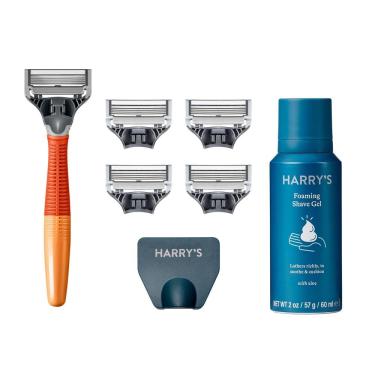 Imagem de Conjunto de barbeadores Harry`s Razors para homens com recargas de 5 lâminas e gel de barbear